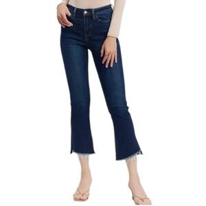 NWT Vervet High Rise Step Raw Hem Crop Flare Jeans Size 18 Denim Casual Festival